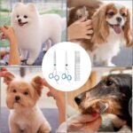 5 Pieces Dog Grooming Scissors Kit Stainless Steel Pet Cat Grooming Kit for Dogs Cats Pets Professional 5 in 1 Hair Scissors Set with Curved Scissor, Thinning Shear, Comb (Blue) - Image 6