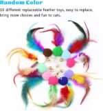 Feather Cat Toy,10 Packs Interactive Cat Feather Teaser Toys,Natural Cat Feather Teaser Toys with Bell for Indoor Cats Gifts, Kitty Toys for Exercise(Feather Replacement Heads) - Image 4