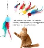 Feather Cat Toy,10 Packs Interactive Cat Feather Teaser Toys,Natural Cat Feather Teaser Toys with Bell for Indoor Cats Gifts, Kitty Toys for Exercise(Feather Replacement Heads) - Image 5