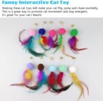 Feather Cat Toy,10 Packs Interactive Cat Feather Teaser Toys,Natural Cat Feather Teaser Toys with Bell for Indoor Cats Gifts, Kitty Toys for Exercise(Feather Replacement Heads) - Image 7