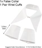 Detachable Dickey Collar Lapel Choker and Wrist Cuffs Set - False Sleeves for Women's Skirt Dress - Image 3