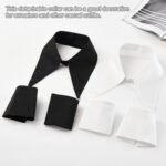 Detachable Dickey Collar Lapel Choker and Wrist Cuffs Set - False Sleeves for Women's Skirt Dress - Image 8