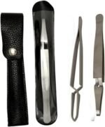 tweezers Stainless steel tick tweezers 11.5 cm pet flea treatment tick removal tool set fork tweezers clamps​​Dog cat supplies Industrial tweezers - Image 5