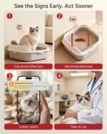 AI Cat Health Monitoring Litter Box Camera – Records Toileting Behavior, Alerts for UTI/Diarrhea, Fits Automatic & Standard Boxes, Multi-Cat Support, Night Vision (Grey) - Image 3