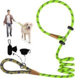 lynxking Slip Lead Dog Leash Reflective, 6 FT x 1/2" Heavy Duty Comfortable Strong Rope Leash for Large, Medium Dogs, No Pull Pet Training Leash (Light Green, Large 1/2in x 6ft-Slip Lead) - Image 9
