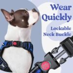 rabbitgoo Dog Harness Medium Breed, No Pull Pet Harness with 3 Buckles, Adjustable Soft Padded Dog Vest with Instant Control Handle, Easy Walking Reflective Pet Vest, Blue, M - Image 4