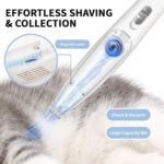 FURGO Dog Paw Clippers with LED Light, Cordless Low Noise 2-Speed Pet Grooming Trimmer, Rechargeable Dog Clippers for Paws, Face, Ears, Eyes, with Vacuum Hair Storage & Suction - Image 4