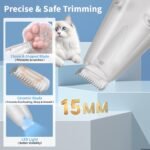 FURGO Dog Paw Clippers with LED Light, Cordless Low Noise 2-Speed Pet Grooming Trimmer, Rechargeable Dog Clippers for Paws, Face, Ears, Eyes, with Vacuum Hair Storage & Suction - Image 5