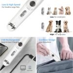FURGO Dog Paw Clippers with LED Light, Cordless Low Noise 2-Speed Pet Grooming Trimmer, Rechargeable Dog Clippers for Paws, Face, Ears, Eyes, with Vacuum Hair Storage & Suction - Image 6