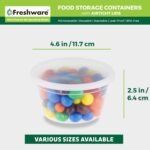Freshware Food Storage Containers [50 Set] 12 oz Plastic Deli Containers with Lids, Slime, Soup, Meal Prep Containers | BPA Free | Stackable | Leakproof | Microwave/Dishwasher/Freezer Safe - Image 4