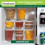 Freshware Food Storage Containers [50 Set] 12 oz Plastic Deli Containers with Lids, Slime, Soup, Meal Prep Containers | BPA Free | Stackable | Leakproof | Microwave/Dishwasher/Freezer Safe - Image 8
