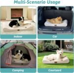 Orthopedic Dog Bed for Extra Large Dogs up to 140 lbs - Removable Washable Cover with Waterproof Lining, Cotton-Polyester Blend Boat-Shaped Lounger Mattress, XL(51x36x8in), Beige - Image 7