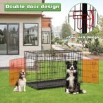 BestPet Large Dog Crate Dog Cage Dog Kennel Metal Wire Double-Door Folding Pet Animal Pet Cage with Plastic Tray and Handle (48") - Image 5