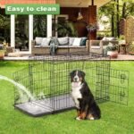 BestPet Large Dog Crate Dog Cage Dog Kennel Metal Wire Double-Door Folding Pet Animal Pet Cage with Plastic Tray and Handle (48") - Image 6