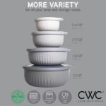 COOK WITH COLOR Prep Bowls - 8 Piece Nesting Plastic Meal Prep Bowl Set with Lids - Small Bowls Food Containers in Multiple Sizes (Grey Ombre) - Image 3