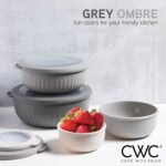 COOK WITH COLOR Prep Bowls - 8 Piece Nesting Plastic Meal Prep Bowl Set with Lids - Small Bowls Food Containers in Multiple Sizes (Grey Ombre) - Image 4