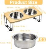 Elevated Cat Bowls, Cat Bowls Stand for Food and Water, 15°Tilted Raised 2 Stainless Steel Cat Food Bowl for Indoor Cats and Puppy - Image 3