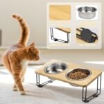 Elevated Cat Bowls, Cat Bowls Stand for Food and Water, 15°Tilted Raised 2 Stainless Steel Cat Food Bowl for Indoor Cats and Puppy - Image 5