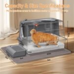 Citylife Stainless Steel Litter Box with Lid Extra Large Enclosed Litter Box with Removable Lid, Cat Litter Mat & Litter Scoop Leak-Proof, Odor-Resistant, Easy Cleaning - Image 3