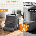 Citylife Stainless Steel Litter Box with Lid Extra Large Enclosed Litter Box with Removable Lid, Cat Litter Mat & Litter Scoop Leak-Proof, Odor-Resistant, Easy Cleaning - Image 4