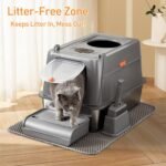 Citylife Stainless Steel Litter Box with Lid Extra Large Enclosed Litter Box with Removable Lid, Cat Litter Mat & Litter Scoop Leak-Proof, Odor-Resistant, Easy Cleaning - Image 5