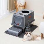 Citylife Stainless Steel Litter Box with Lid Extra Large Enclosed Litter Box with Removable Lid, Cat Litter Mat & Litter Scoop Leak-Proof, Odor-Resistant, Easy Cleaning - Image 8