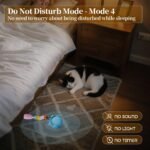 ORSDA Cat Toy, Electric Rolling Ball with Feather Tail for Indoor Cats, Motion Activated Jumping & Chirping Cat Ball Toy, 3 LED Light Modes, USB Rechargeable,Blue - Image 6