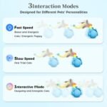 ORSDA Cat Toy, Electric Rolling Ball with Feather Tail for Indoor Cats, Motion Activated Jumping & Chirping Cat Ball Toy, 3 LED Light Modes, USB Rechargeable,Blue - Image 7