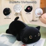 SQEQE Weighted Black Cat Plush, Weighted Stuffed Animal for Anxiety, Cute Black Cat Plushies Toy Gift for Kids(13.8 Inch/1.6 Lbs) - Image 3