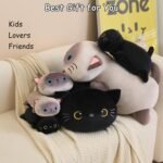 SQEQE Weighted Black Cat Plush, Weighted Stuffed Animal for Anxiety, Cute Black Cat Plushies Toy Gift for Kids(13.8 Inch/1.6 Lbs) - Image 7