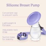 Lansinoh Silicone Breast Pump for Breastfeeding with Suction Base, 4 Ounces, Portable and Lightweight, Includes Neck Strap and Protective Lid, 1 Count - Image 6
