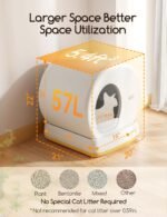 MeoWant Self-Cleaning Cat Litter Box, Advanced Safety System Automatic Cat Litter Box Perfect for Multi Cats, Extra Large/Odor Control/APP Control Smart Cat Litter Box with Mat & Liner, Yellow - Image 7