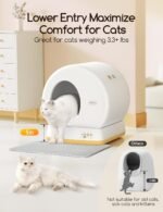 MeoWant Self-Cleaning Cat Litter Box, Advanced Safety System Automatic Cat Litter Box Perfect for Multi Cats, Extra Large/Odor Control/APP Control Smart Cat Litter Box with Mat & Liner, Yellow - Image 8