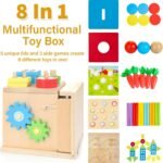 Kizfarm Educational Montessori Toys for 1 2 Year Old, Include Object Permanence Box, Magnetic Worm Game, Carrot Harvest Toy, Coin Drop Toy, Developmental Montessori Toys for Babies - Image 3