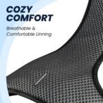 VIVAGLORY Dog Harness Easewalk No Pull Dog Harness with Handle Front Clip & Back Clip for Training Walking Lifting, No Pull Adjustable Easy On Padded Comfortable for Pet, XS, Black - Patterned - Image 6