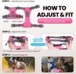 VIVAGLORY Dog Harness Easewalk No Pull Dog Harness with Handle Front Clip & Back Clip for Training Walking Lifting, No Pull Adjustable Easy On Padded Comfortable for Pet, XS, Black - Patterned - Image 7