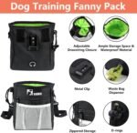 Dog Training Kit - Treat Pouch, Pet Training Fanny Pack, 2 Puppy Training Clickers, Ultrasonic Silent Whistle, 2-in-1 Whistle Clicker, Clicker Training Guide Booklet, Dog Poop Bag (Black) - Image 3