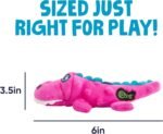 goDog 70946-98997-024 Gators Just for Me Plush Squeaker Dog Toy, Mini, 1 Count, Pink - Small (437398) - Image 4