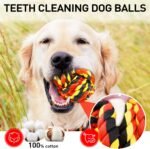 SHARLOVY Dog Chew Toys for Aggressive Chewers, Dog Balls for Large Dogs, Heavy Duty Dog Toys with Tough Twisted, Dental Cotton Dog Rope Toy for Medium Dogs, 6 Pack Indestructible Chew Toys - Image 5