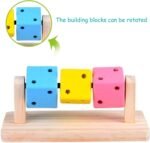 1 Pcs Natural Birch Wood Hamster Chew Cube & Gnawing Platform for Dental Care, Small Animal Enrichment Toy for Chinchilla, Rabbit, Gerbil, Mouse - Stackable Wooden Chewing Toy - Image 3