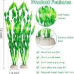 MyLifeUNIT Artificial Seaweed Water Plants for Aquarium, Plastic Fish Tank Plant Decorations 10 PCS (12 Inches Tall, Green) - Image 3