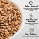 Cat Food Bowls, Whisker Friendly Ceramic Cat Bowls with Nonslip Silicone Bottom, Pack of 3 Quiet Cat Dishes and Plates for Feeding Indoor Cats, Kittens and Small Dogs（Fishbone） - Image 3