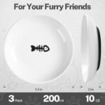 Cat Food Bowls, Whisker Friendly Ceramic Cat Bowls with Nonslip Silicone Bottom, Pack of 3 Quiet Cat Dishes and Plates for Feeding Indoor Cats, Kittens and Small Dogs（Fishbone） - Image 5