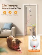 Cat Toys for Indoor Cats with LED Lights,Electric Interactive Cat Toys Set 9pcs,Hands-Free, FEELNEEDY USB Rechargeable Exerciser Playing Toy,Hanging Automatic Cat Toy,Upper and Lower Retractable - Image 3