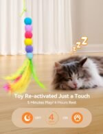 Cat Toys for Indoor Cats with LED Lights,Electric Interactive Cat Toys Set 9pcs,Hands-Free, FEELNEEDY USB Rechargeable Exerciser Playing Toy,Hanging Automatic Cat Toy,Upper and Lower Retractable - Image 6