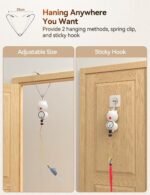 Cat Toys for Indoor Cats with LED Lights,Electric Interactive Cat Toys Set 9pcs,Hands-Free, FEELNEEDY USB Rechargeable Exerciser Playing Toy,Hanging Automatic Cat Toy,Upper and Lower Retractable - Image 7