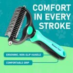 Maxpower Planet Pet Grooming Brush - Double Sided Shedding, Dematting - Undercoat Rake Dogs - Dog Grooming Brush - Deshedding Brush for Dogs - Dog Brush, Cat Brush, Reduce Shedding by 95%, Turquoise - Image 9