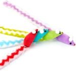 Chiwava 4 Packs 15 Inch Long Soft Plush Cat Toys Mice with Rattle Rustle Sound Small Mouse Activity Interactive Toy - Image 3