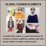 Fake Collar Detachable Blouse Dickey Collar Half Shirts False for Women girl Favors（5 buttons, extended ） - Image 3