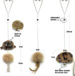 Cat Toys for Indoor Toys,Rainbow Cat Wand Toys,Feather Flips Plush Ball Cat Toys,Interactive Feather Toy for Teaser Play and Chase Exercise with Kitten 3 Pack (Design) - Image 3